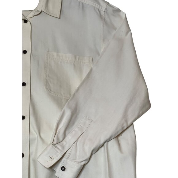 Marsh Landing Women White Long-Sleeve Shirt Button-Down Cotton Large Pockets - Picture 4 of 16